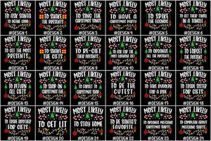 144 Quotes Most Likely to Christmas Shirt, Family Matching Christmas T-Shirts, Christmas Shirt, Funny Christmas Shirt, Family Pajamas