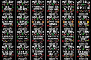 144 Quotes Most Likely to Christmas Shirt, Family Matching Christmas T-Shirts, Christmas Shirt, Funny Christmas Shirt, Family Pajamas