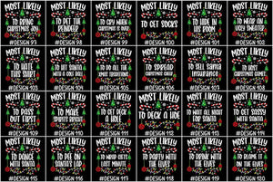 144 Quotes Most Likely to Christmas Shirt, Family Matching Christmas T-Shirts, Christmas Shirt, Funny Christmas Shirt, Family Pajamas