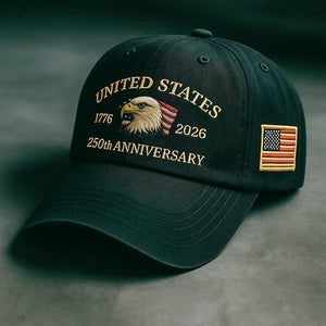 250th Anniversary Embroidered Trucker Hat: U.S. Tribute Retro Cap