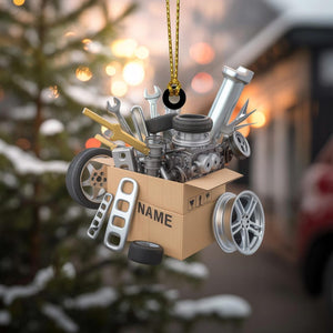 Personalized Auto Parts Ornament Custom Mechanic Toolbox Christmas Tree Decoration with Name Car Repair Garage Holiday Gift for 2025