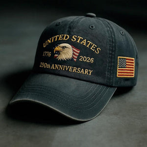 250th Anniversary Embroidered Trucker Hat: U.S. Tribute Retro Cap