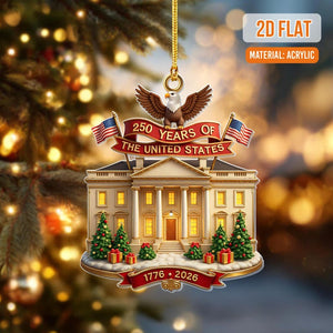 USA 250th Anniversary Ornament 2026, America Patriotic Christmas Tree Acrylic Decoration, 1776-2026 Liberty Bell Decoration,Independence Day