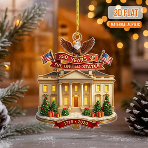 USA 250th Anniversary Ornament 2026, America Patriotic Christmas Tree Acrylic Decoration, 1776-2026 Liberty Bell Decoration,Independence Day