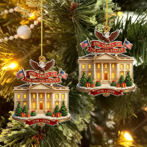 USA 250th Anniversary Ornament 2026, America Patriotic Christmas Tree Acrylic Decoration, 1776-2026 Liberty Bell Decoration,Independence Day