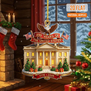 USA 250th Anniversary Ornament 2026, America Patriotic Christmas Tree Acrylic Decoration, 1776-2026 Liberty Bell Decoration,Independence Day