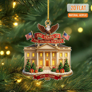 USA 250th Anniversary Ornament 2026, America Patriotic Christmas Tree Acrylic Decoration, 1776-2026 Liberty Bell Decoration,Independence Day