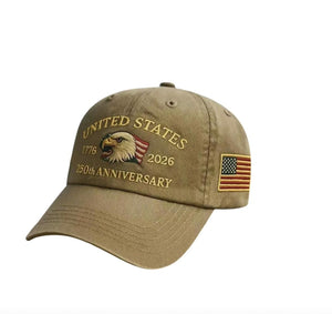 USA 250th Anniversary Classic Cap, Anniversary Gift, Gift For Dad, Vintage Heritage Style Perfect for Hiking, Camping, and Weekend Trips