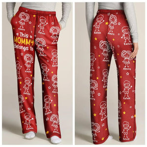 This Grandpa Dad Belongs To Kids Pet - Personalized Pajama Pants - Gift for Family, Christmas gift for Mom, Dad, Grandma, Daughters and Sons