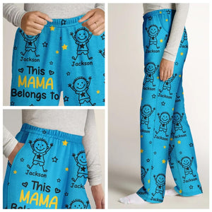 This Grandpa Dad Belongs To Kids Pet - Personalized Pajama Pants - Gift for Family, Christmas gift for Mom, Dad, Grandma, Daughters and Sons