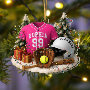 Personalized Softball Ornament 2025 Custom Jersey, Team Keepsake