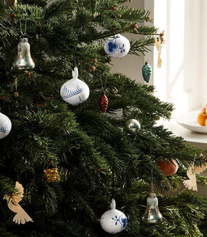 Blue Fluted Christmas Bauble