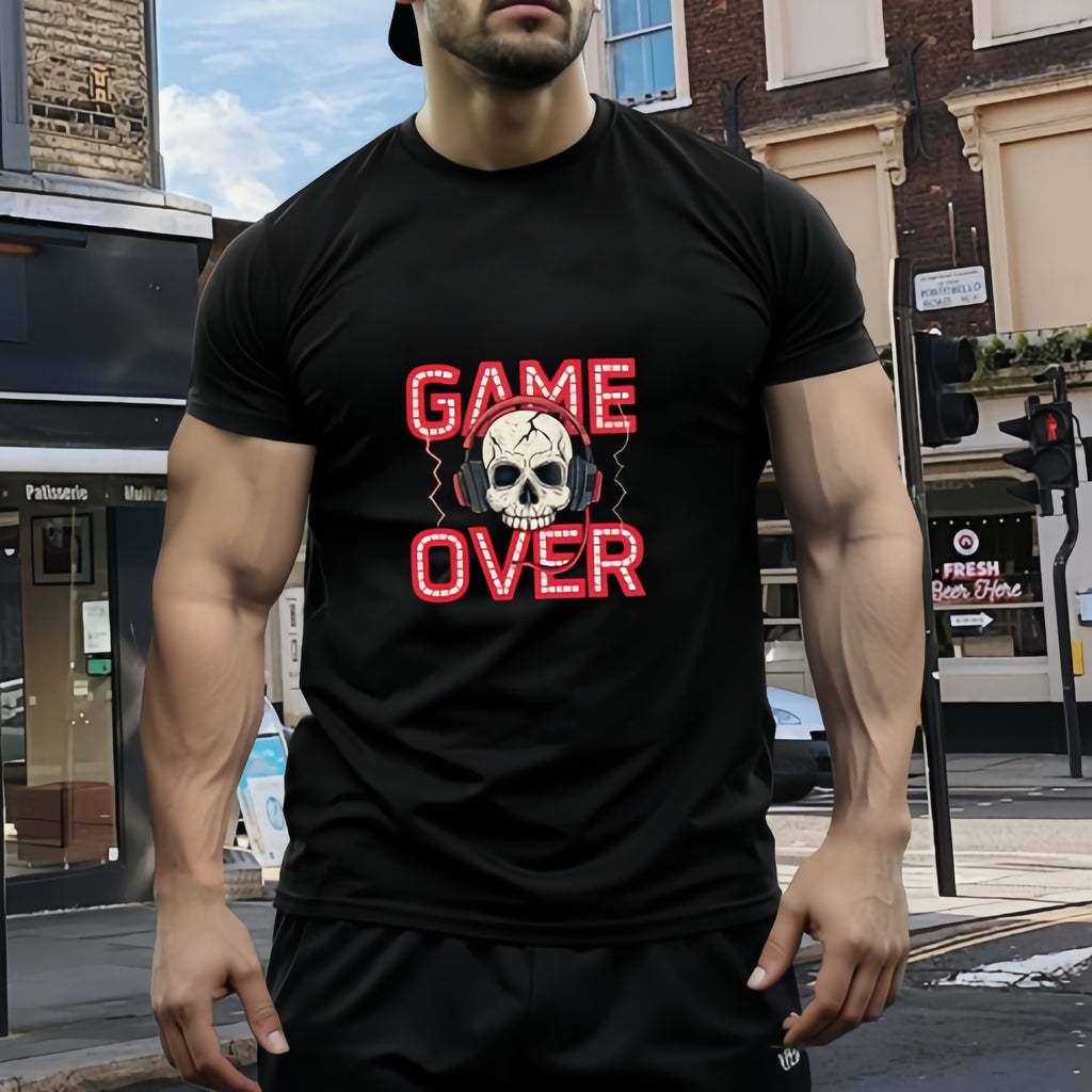 Men's T-Shirt European Size Graphic Print Casual Short Sleeve T-Shirt