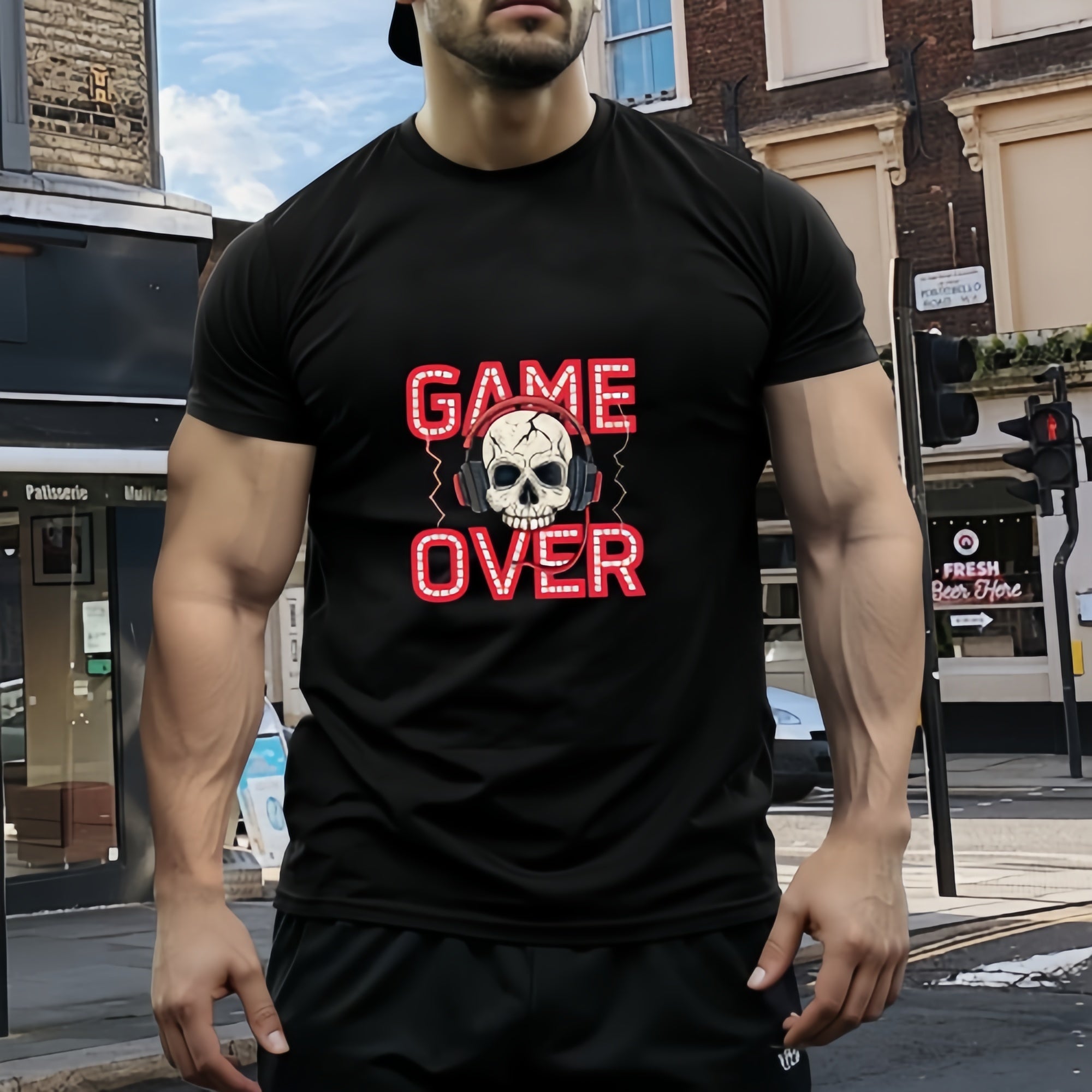 Men's T-Shirt European Size Graphic Print Casual Short Sleeve T-Shirt