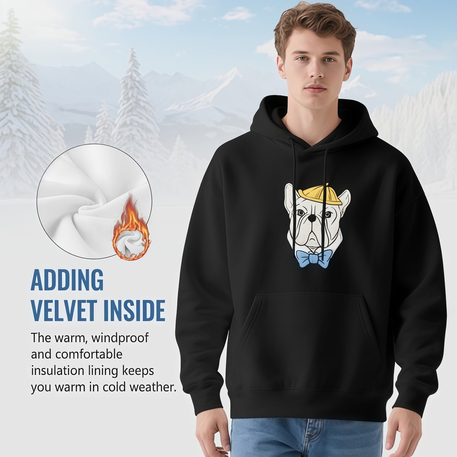 Men's Hooded Sweatshirt Casual Pullover Hoodie