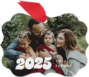 Retro Year Metal Ornament