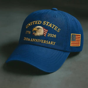 Retro 250th Us Anniversary Hat Embroidered Trucker Cap Patriotic Style