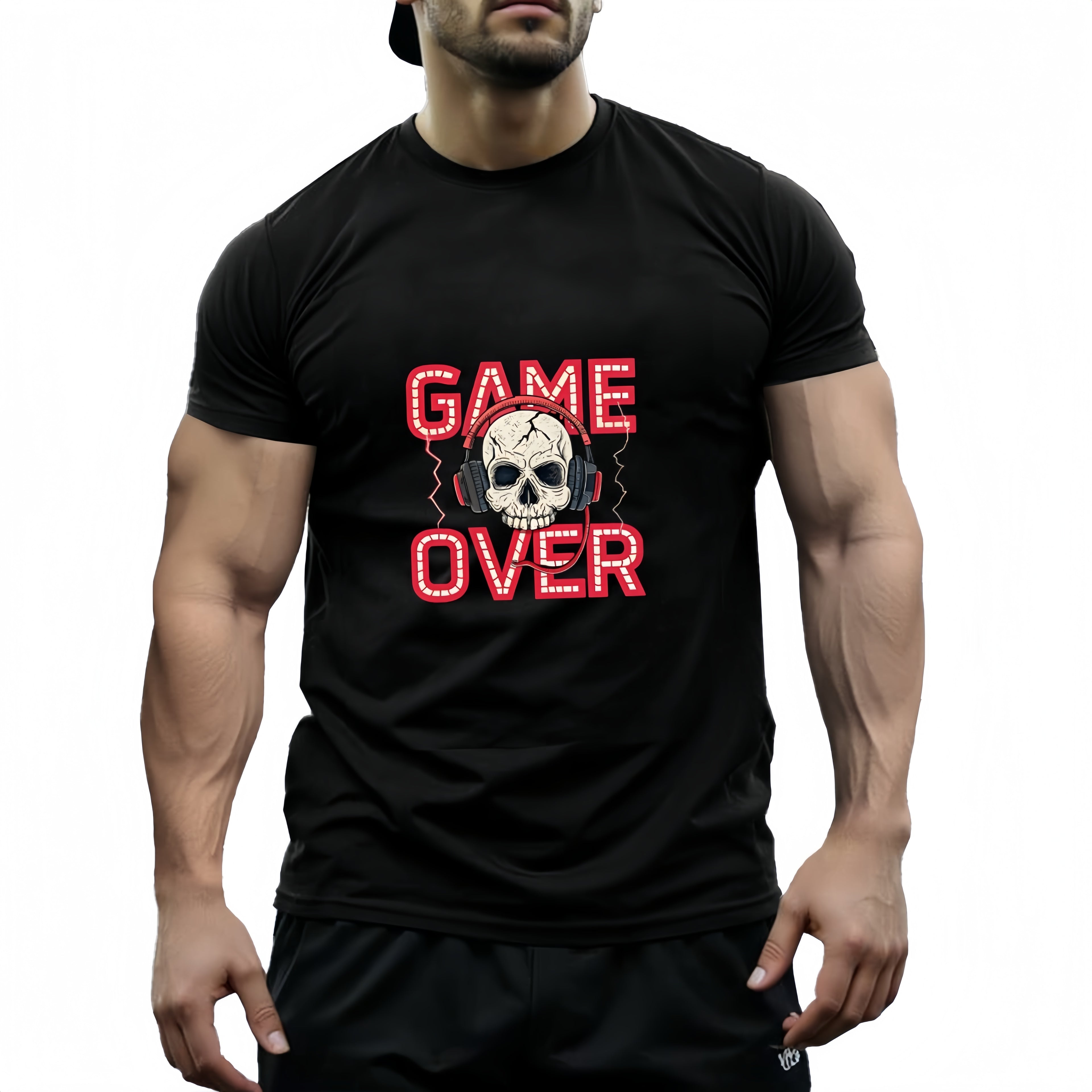 Men's T-Shirt European Size Graphic Print Casual Short Sleeve T-Shirt