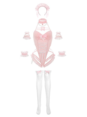 Pink Maid Cosplay Lingerie