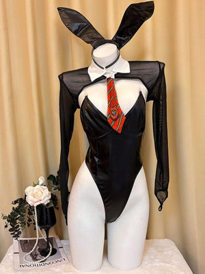 PU Leather Sinful Bunny Costume