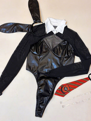 PU Leather Sinful Bunny Costume