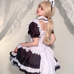 Yomorio Anime Maid Cosplay Costume Gothic Lolita Outfits 7 Pieces Adult Maid Halloween Uniform