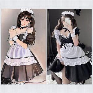 Yomorio Sexy Maid Costume Cute Lolita Cosplay Outfit French Apron Maid Fancy Dress